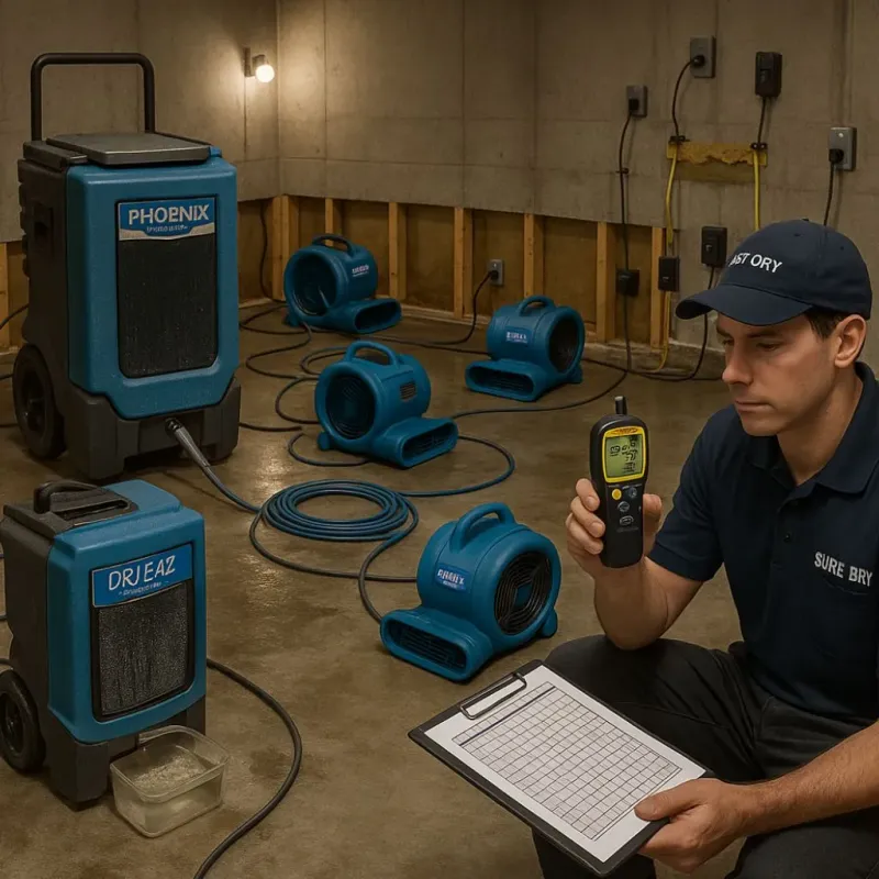 Structural Drying and Dehumidification process in North Terre Haute, IN